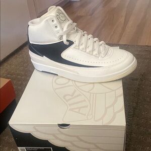 Jordan White and Black Retro Sneakers